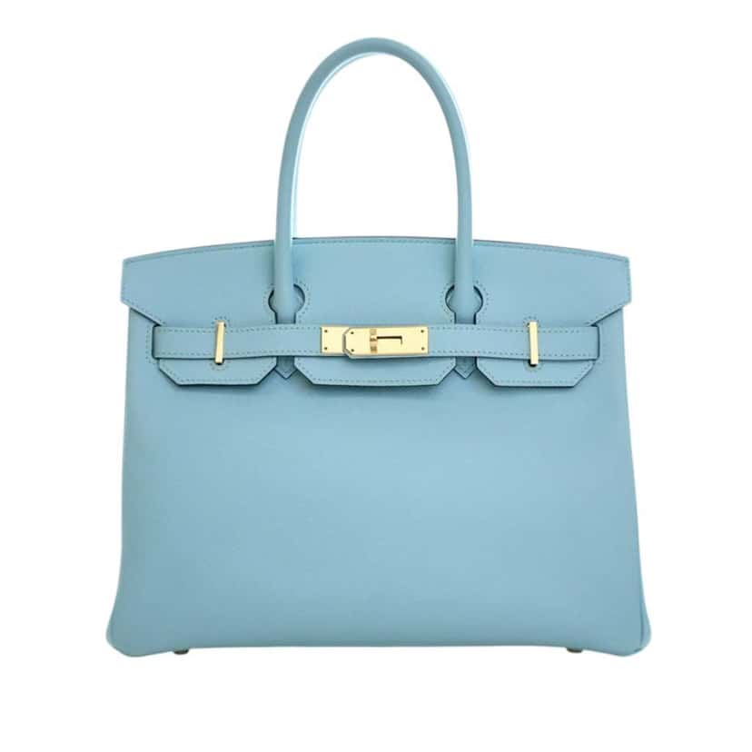Hermès Epsom Birkin Retourne 30 Blue Leather Very good condition - Front View