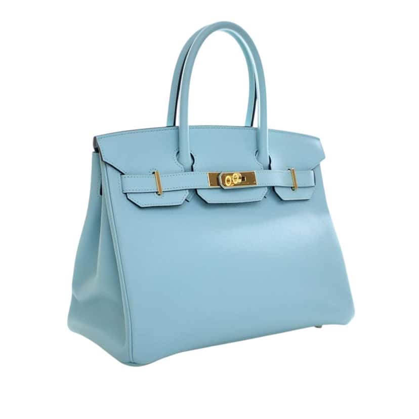 Hermès Epsom Birkin Retourne 30 Blue Leather Very good condition - Back View