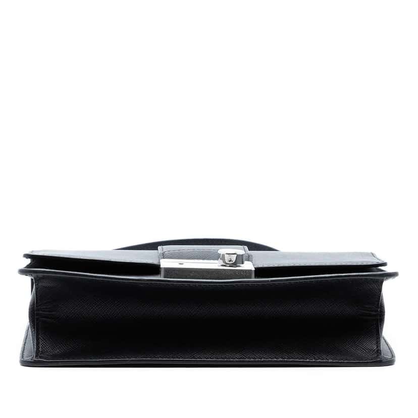 Prada Saffiano Lux Sound Lock Crossbody Black Leather Very good condition - Inside View