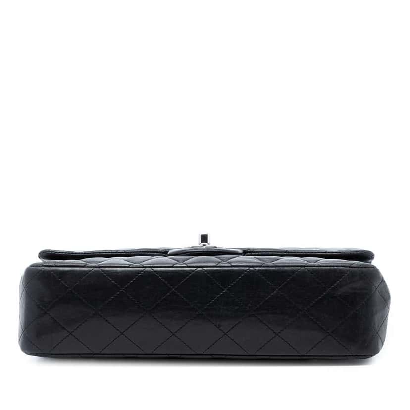 Chanel Medium Classic Lambskin Double Flap Black Leather Very good condition - Inside View