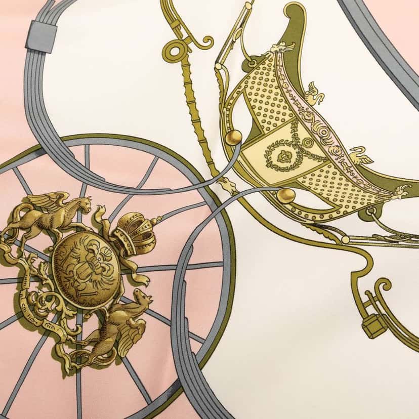 Hermès Springs Silk Scarf 90 Pink Silk Very good condition - Box View