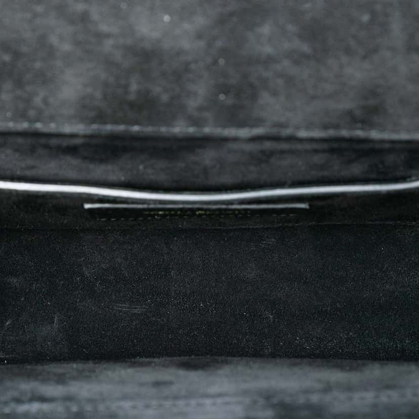 Saint Laurent Small Suede Monogram Envelope Fringe Crossbody Black Leather Very good condition - Model View