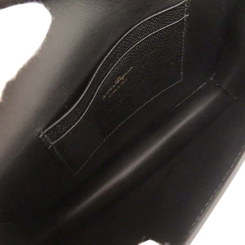 Salvatore Ferragamo Grained Calfskin Gancini Crossbody Black Leather Very good condition - Inside View