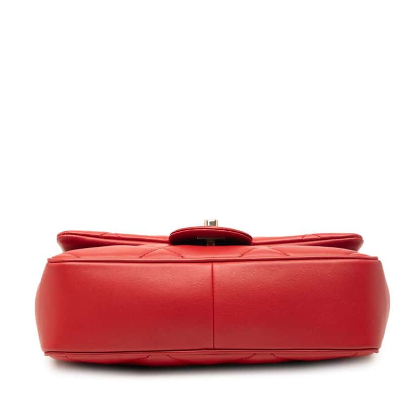 Chanel Small Lambskin Easy Carry Flap Red Leather Very good condition - Inside View