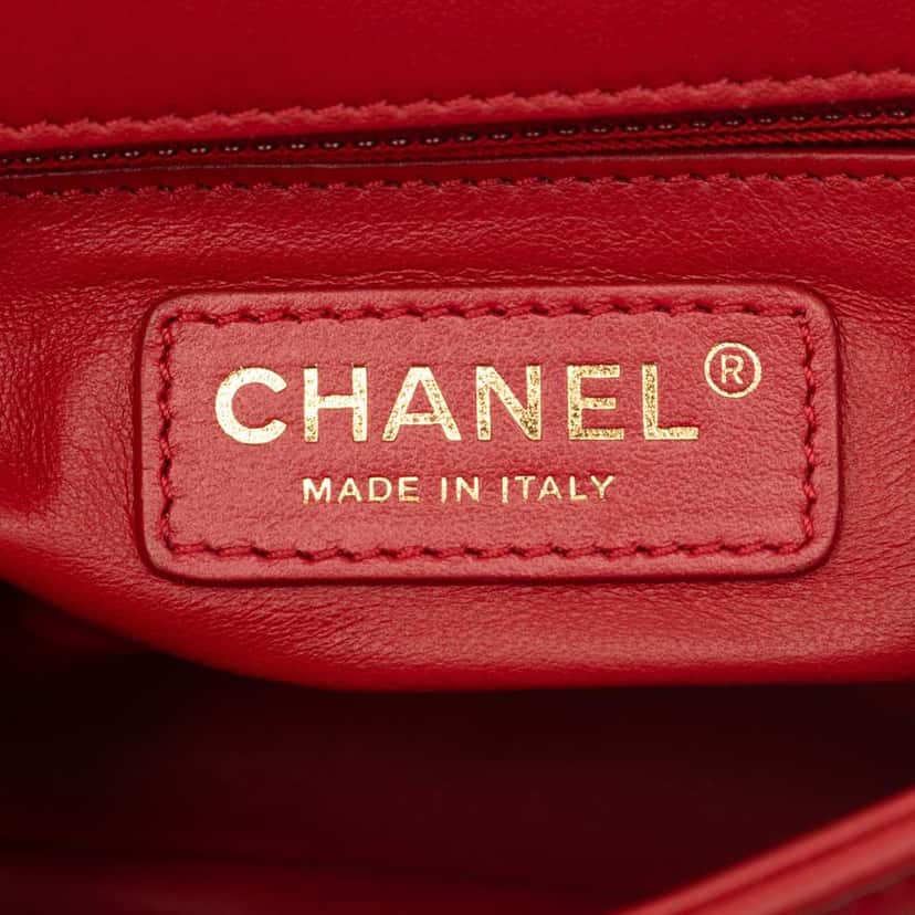 Chanel Small Lambskin Easy Carry Flap Red Leather Very good condition - Box View