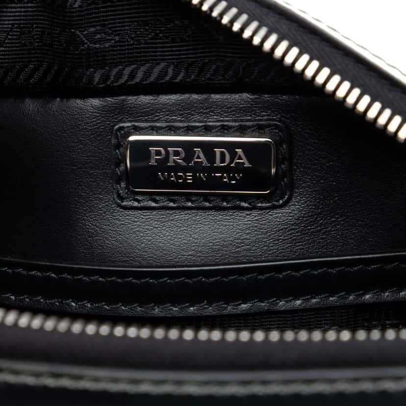 Prada Small Spazzolato Brique Crossbody Silver Leather Very good condition - Box View