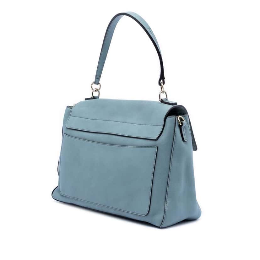 Chloé Medium Leather Faye Shoulder Bag Blue Leather Very good condition - Back View