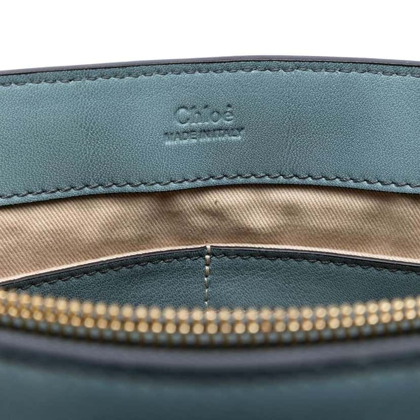 Chloé Medium Leather Faye Shoulder Bag Blue Leather Very good condition - Box View
