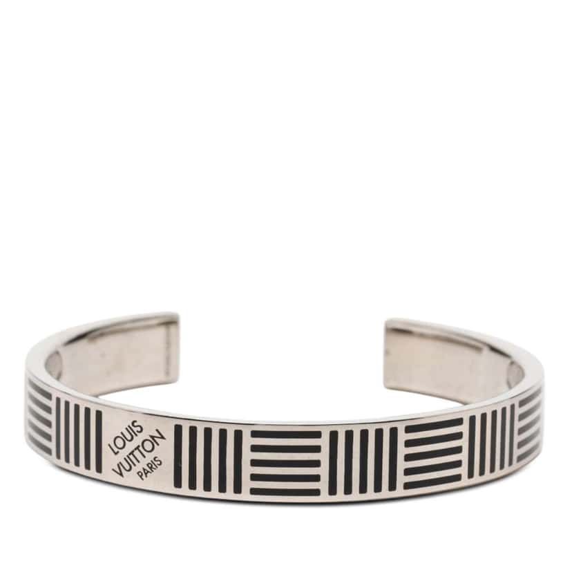 Louis Vuitton Brass Damier Colors Cuff Bracelet Silver Brass Very good condition - Front View