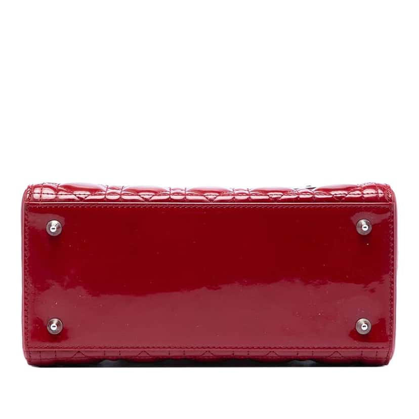 Dior Medium Patent Cannage Lady Dior Red Leather Very good condition - Inside View