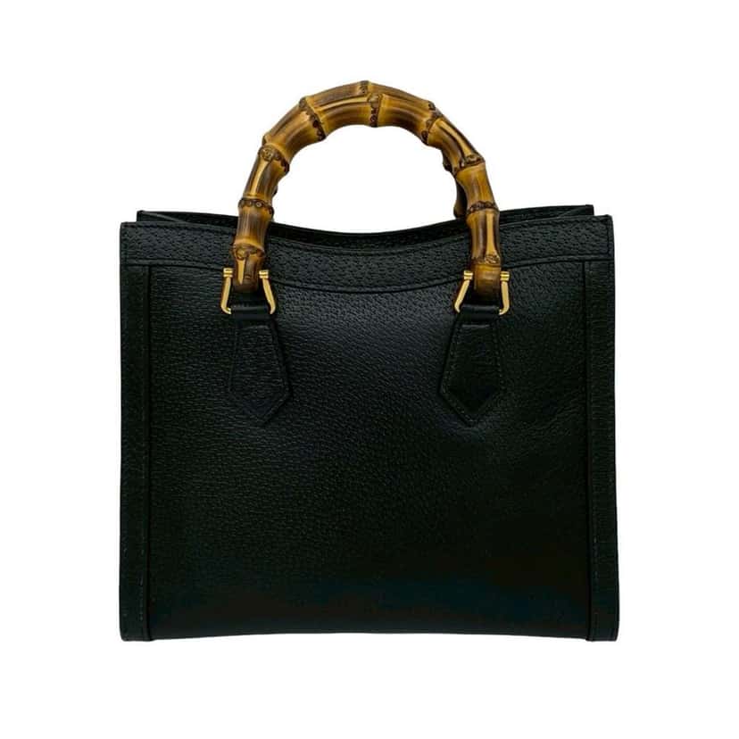 Gucci Medium Leather Bamboo Diana Satchel Black Leather Very good condition - Back View