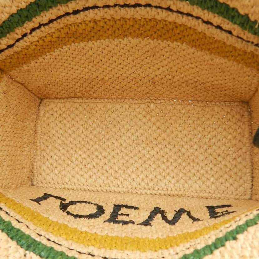 Loewe Paulas Ibiza Medium Raffia Striped Font Tote Beige Very good condition - Model View