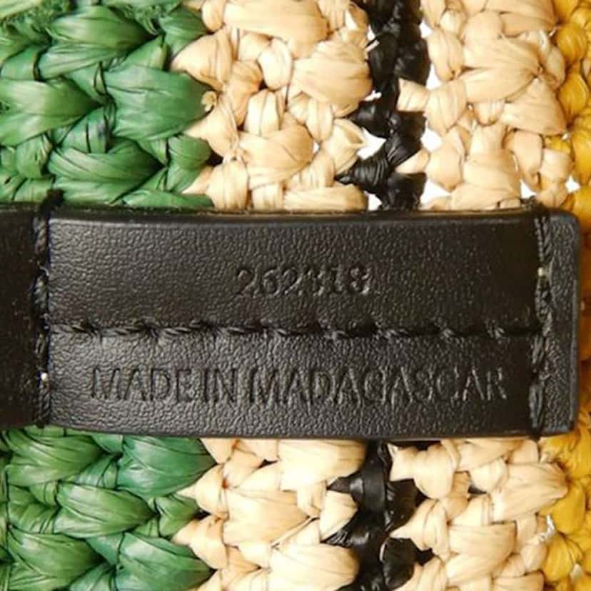 Loewe Paulas Ibiza Medium Raffia Striped Font Tote Beige Very good condition - Box View