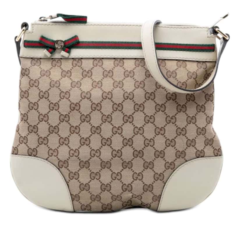 Gucci GG Canvas Web Mayfair Crossbody Beige Canvas Very good condition - Front View