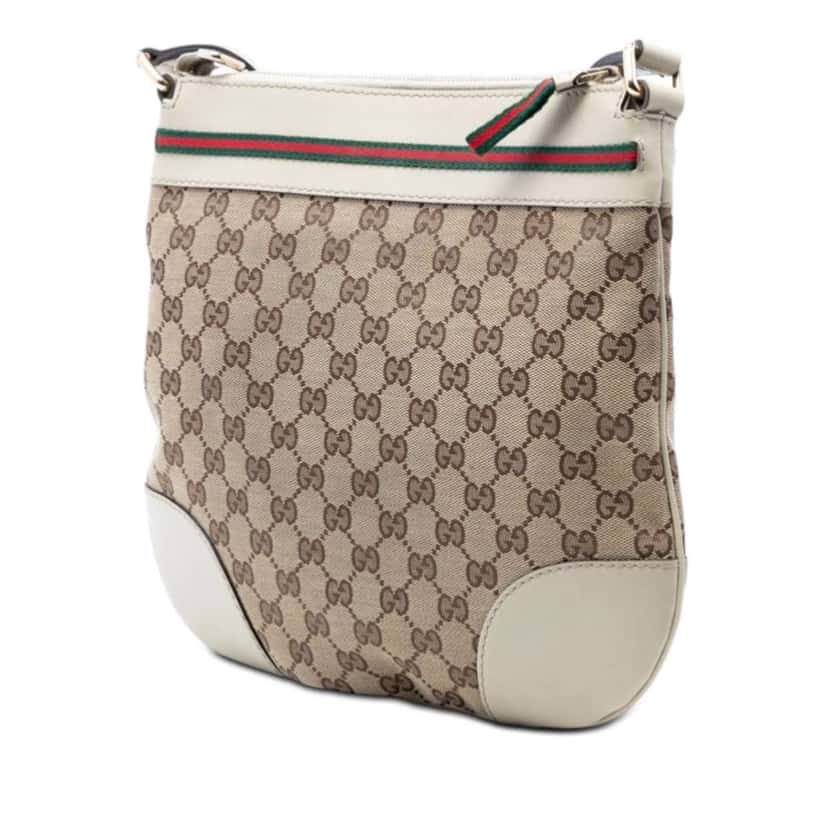 Gucci GG Canvas Web Mayfair Crossbody Beige Canvas Very good condition - Back View