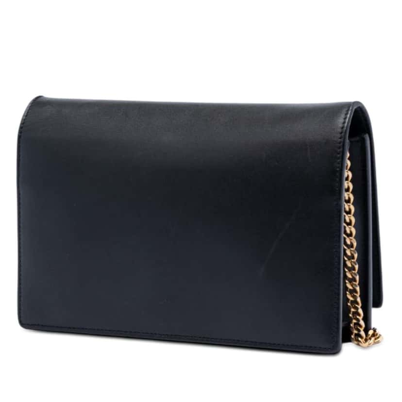 Saint Laurent Smooth Calfskin Monogram Kate Tassel Chain Wallet Black Leather Very good condition - Back View