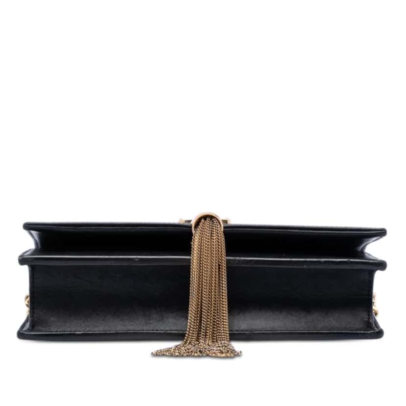Saint Laurent Smooth Calfskin Monogram Kate Tassel Chain Wallet Black Leather Very good condition - Inside View