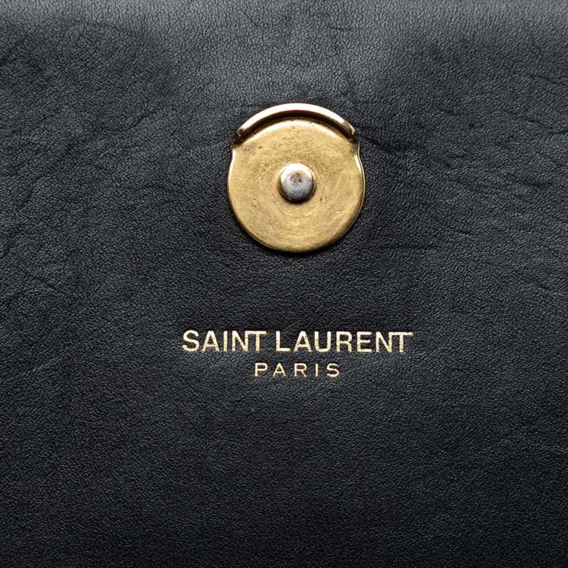 Saint Laurent Smooth Calfskin Monogram Kate Tassel Chain Wallet Black Leather Very good condition - Box View