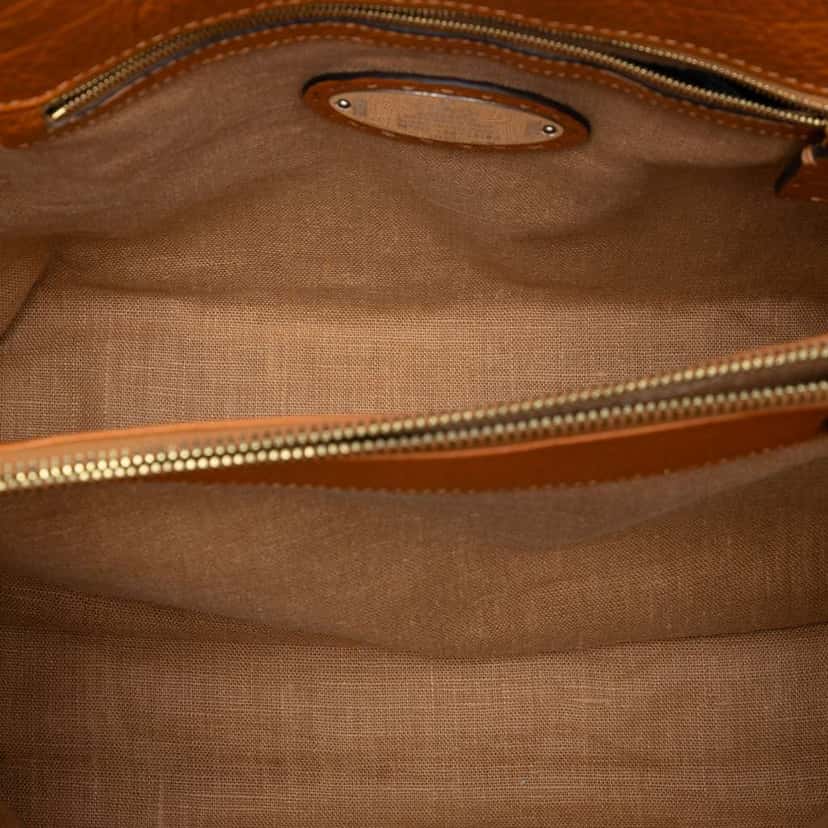 Fendi Large Leather Selleria Linda Handbag Brown Leather Very good condition - Model View