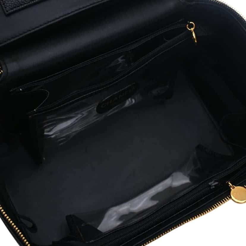 Chanel CC Caviar Vanity Bag Black Leather Very good condition - Box View