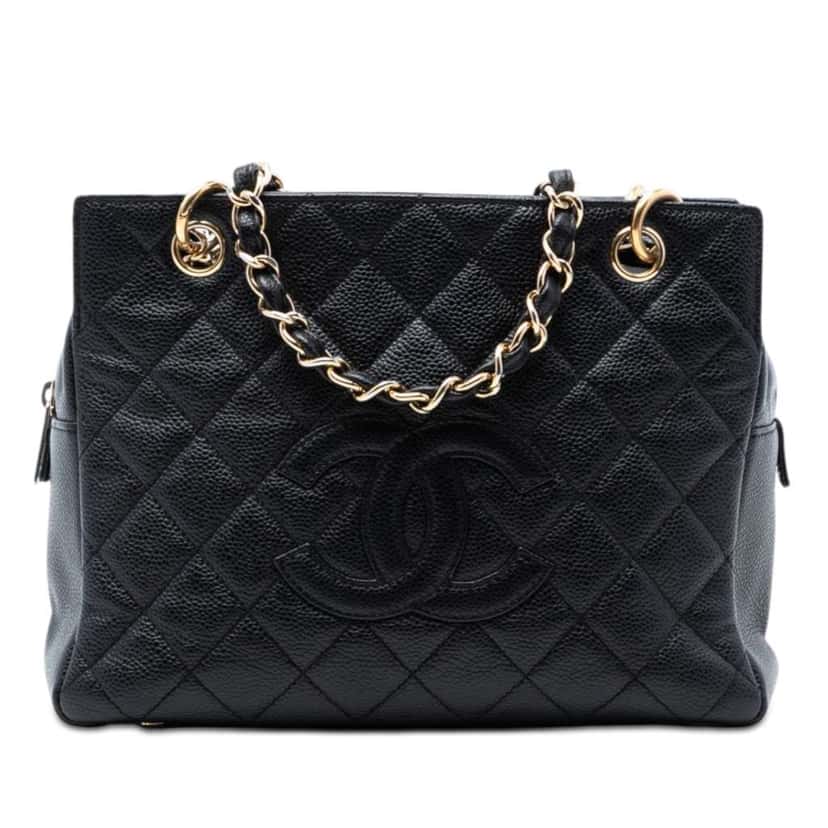 Chanel Petite Caviar Timeless Tote Black Leather Very good condition - Front View