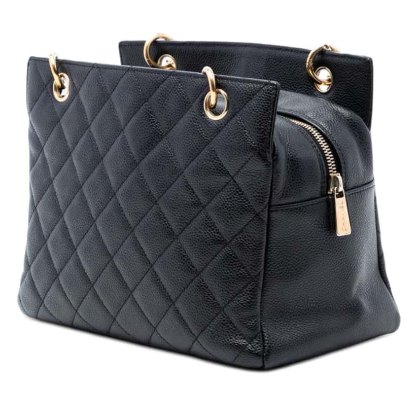 Chanel Petite Caviar Timeless Tote Black Leather Very good condition - Back View