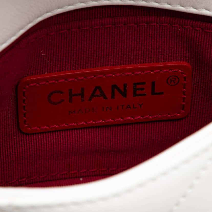 Chanel Mini Quilted Calfskin Framing Chain Flap White Leather Very good condition - Box View