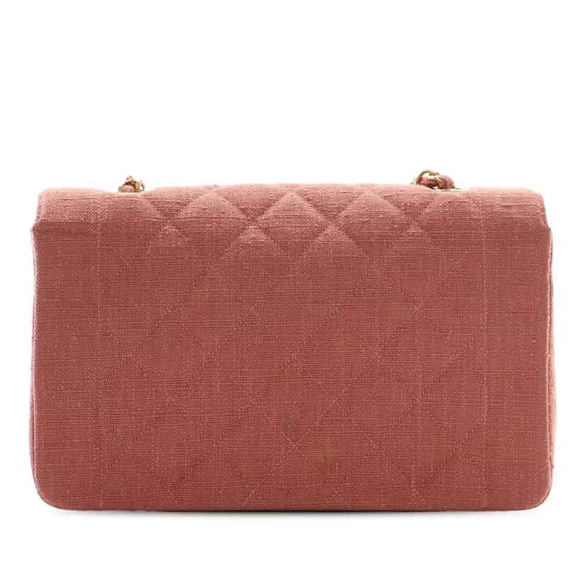 Chanel Medium Jersey Diana Flap Pink Cotton Very good condition - Back View