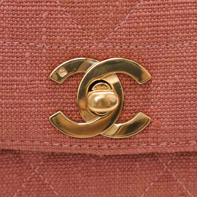 Chanel Medium Jersey Diana Flap Pink Cotton Very good condition - Box View