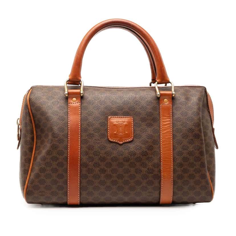 Celine Macadam Coated Canvas Boston Bag Brown Canvas Very good condition - Front View