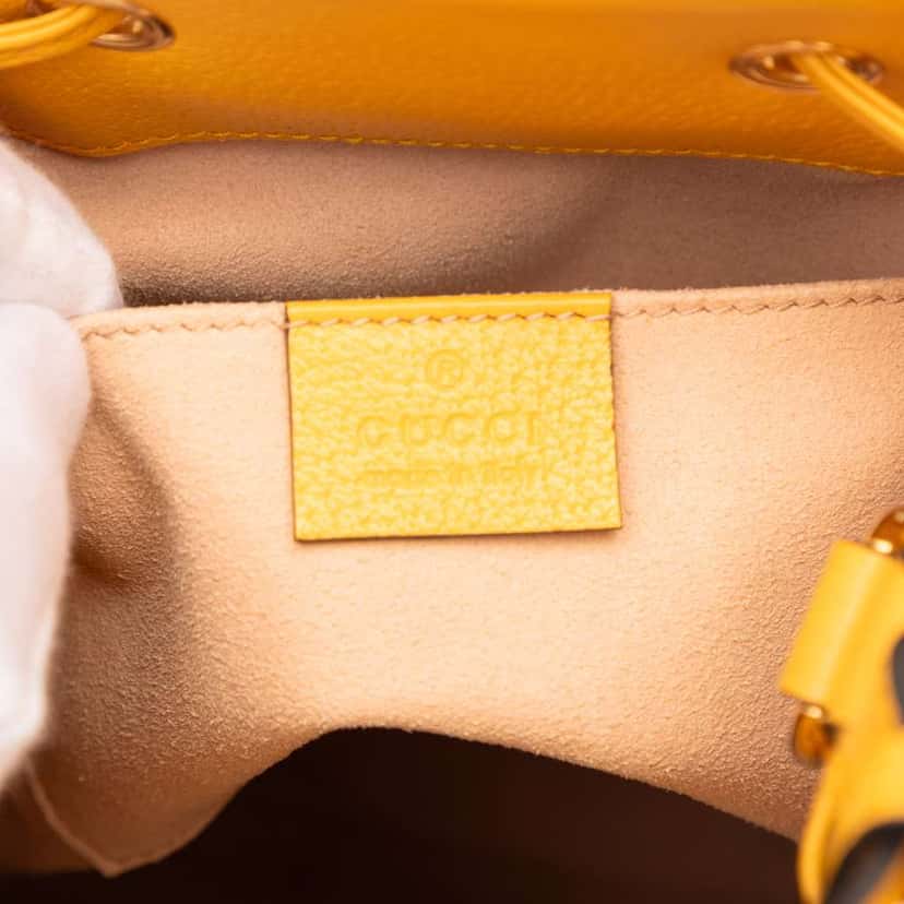 Gucci Small GG Supreme Flora Ophidia Bucket Bag Beige Canvas Very good condition - Box View