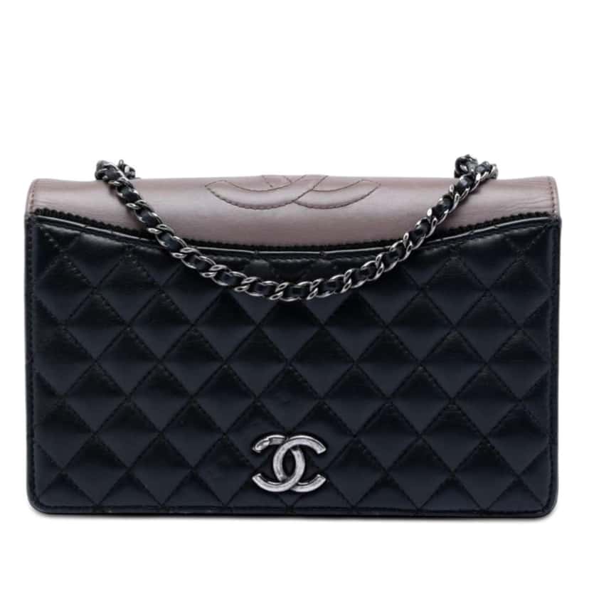Chanel Small Quilted Calfskin Ballerine Flap Black Leather Very good condition - Front View