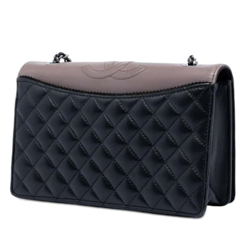 Chanel Small Quilted Calfskin Ballerine Flap Black Leather Very good condition - Back View