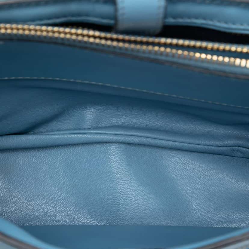 Miu Miu Vitello Soft Leather Top Handle Bag Blue Leather Very good condition - Model View