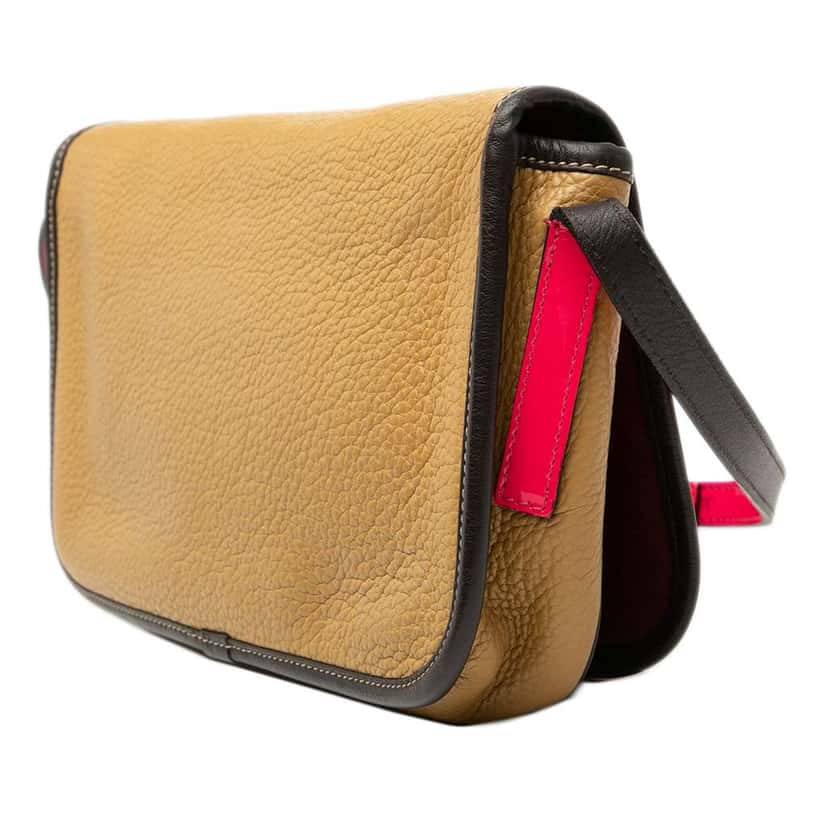 Loewe Leather Perforated Anagram Crossbody Brown Leather Very good condition - Back View