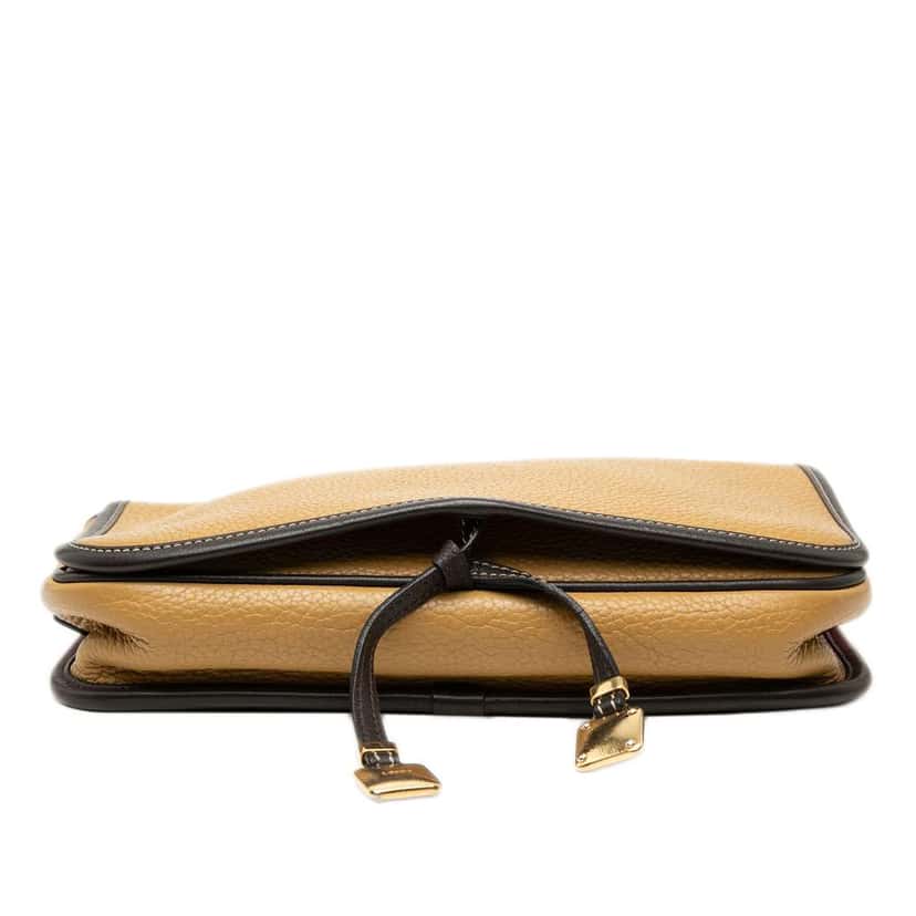 Loewe Leather Perforated Anagram Crossbody Brown Leather Very good condition - Inside View