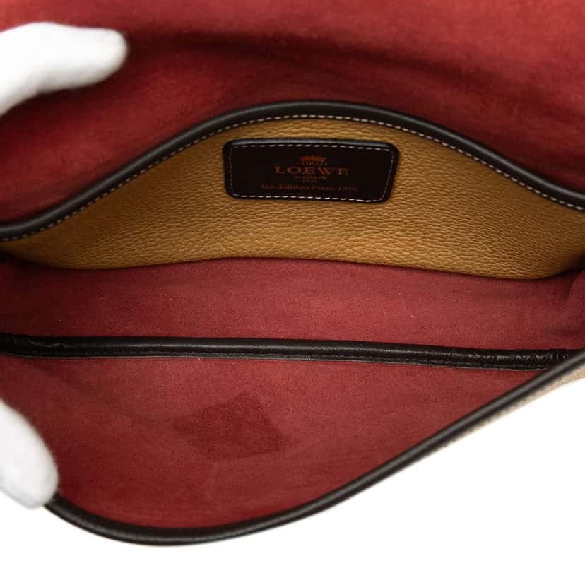 Loewe Leather Perforated Anagram Crossbody Brown Leather Very good condition - Model View