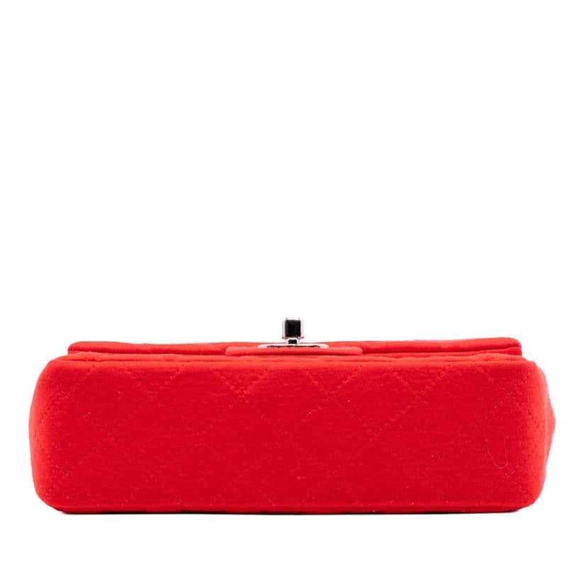 Chanel Mini Rectangular Classic Jersey Single Flap Red Cotton Very good condition - Inside View