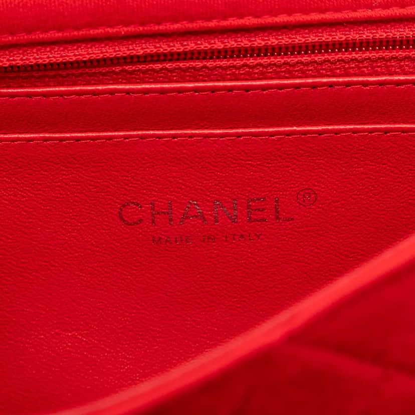 Chanel Mini Rectangular Classic Jersey Single Flap Red Cotton Very good condition - Box View