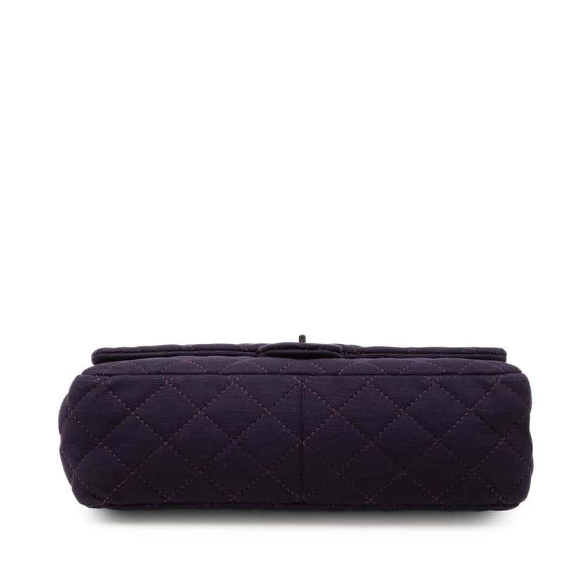 Chanel Quilted Jersey Reissue 2.55 Double Flap 226 Purple Cotton Good condition - Inside View
