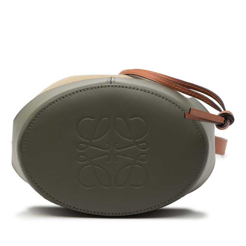 Loewe Small Canvas and Leather Balloon Bucket Bag Brown Canvas Very good condition - Inside View