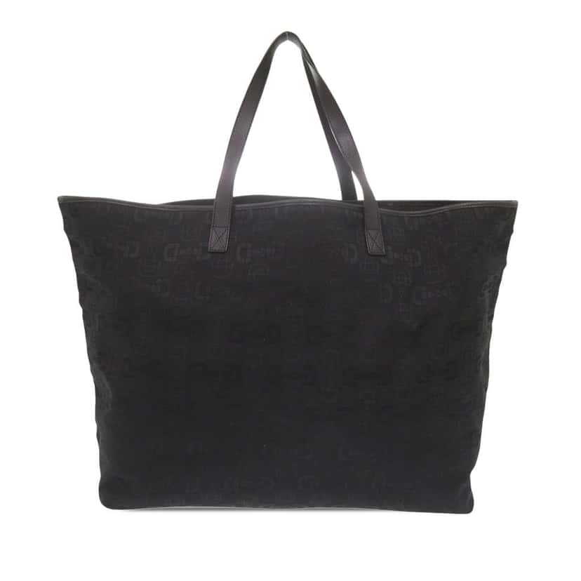 Gucci Large Horsebit Canvas Tote Black Canvas Very good condition - Back View