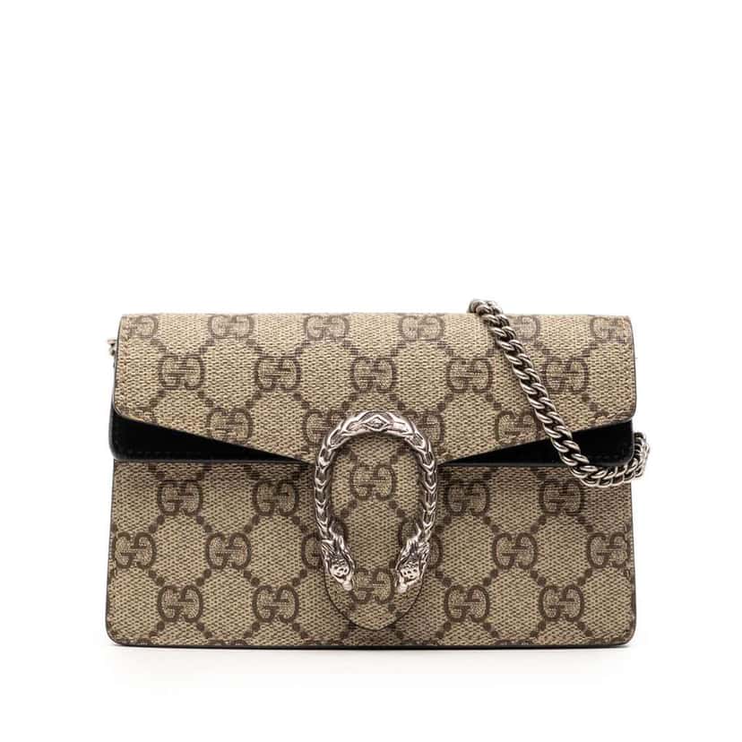 Gucci Mini GG Supreme Dionysus Crossbody Beige Canvas Very good condition - Front View