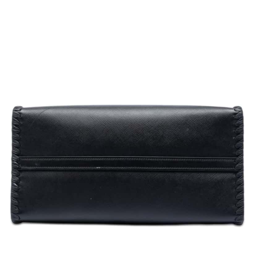 Prada City Calf Trimmed Saffiano Paradigme Whipstitch Satchel Black Leather Very good condition - Inside View