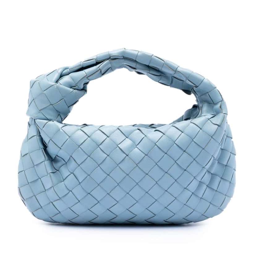 Bottega Veneta Mini Nappa Intrecciato Jodie Blue Leather Very good condition - Front View