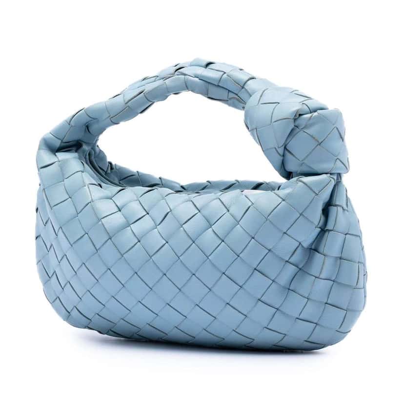 Bottega Veneta Mini Nappa Intrecciato Jodie Blue Leather Very good condition - Back View