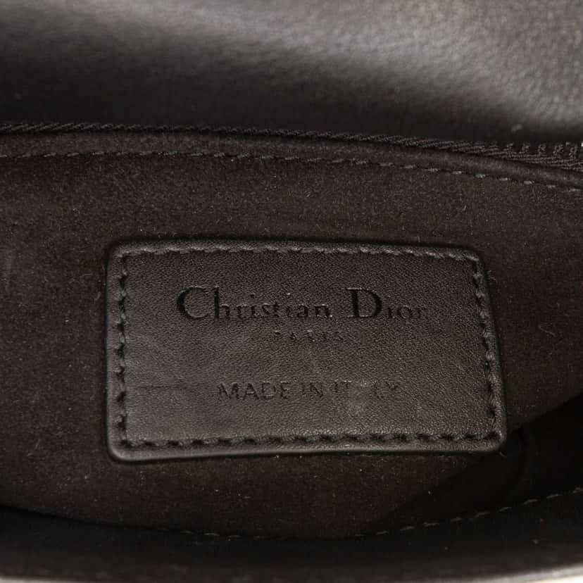 Dior Mini Calfskin Checkered Crystal Studded Lady Dior White Leather Very good condition - Box View