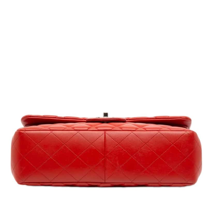 Chanel Jumbo Classic Lambskin Double Flap Red Leather Very good condition - Inside View