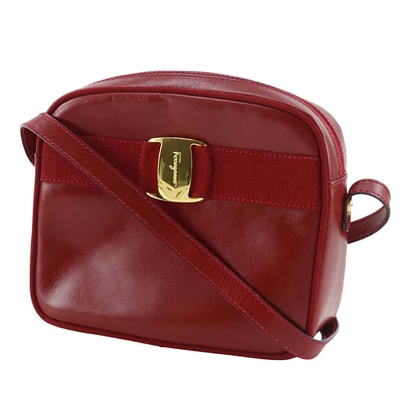 Salvatore Ferragamo Leather Vara Bow Crossbody Red Leather Very good condition - Inside View
