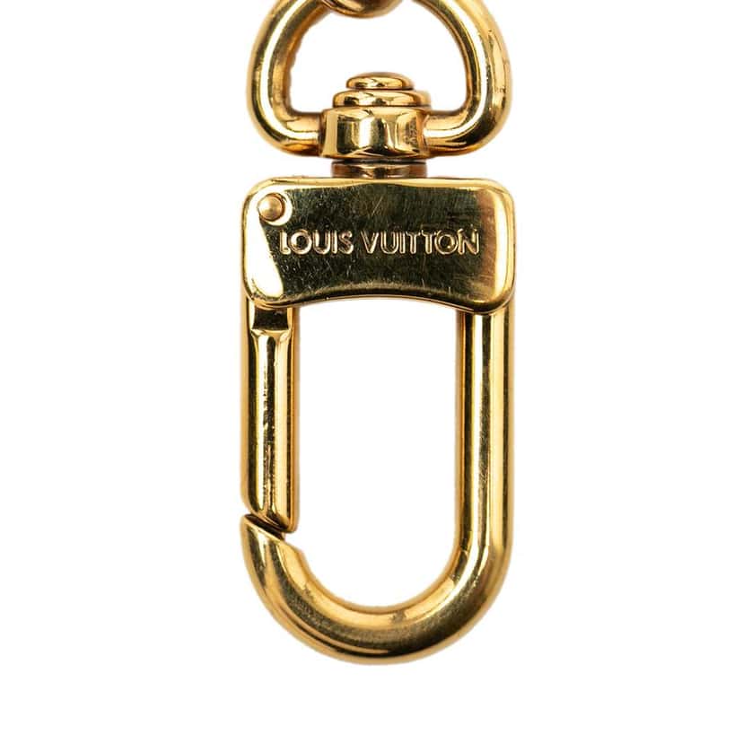 Louis Vuitton Gold Plated LV Circle Key Holder and Bag Charm Gold Metal Very good condition - Box View